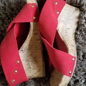 Bandage wedge shoes
